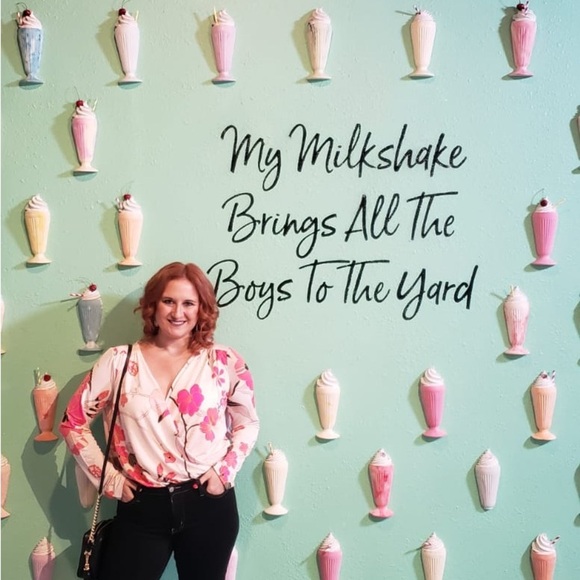 Express Women's L Y2K Floral Wrap Bodysuit going out top streetwear - Picture 4 of 4